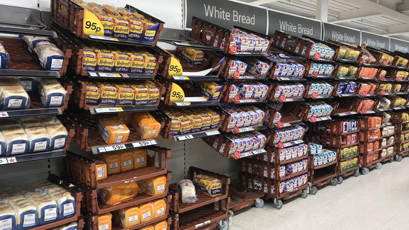 Bread aisle in Isleworth.