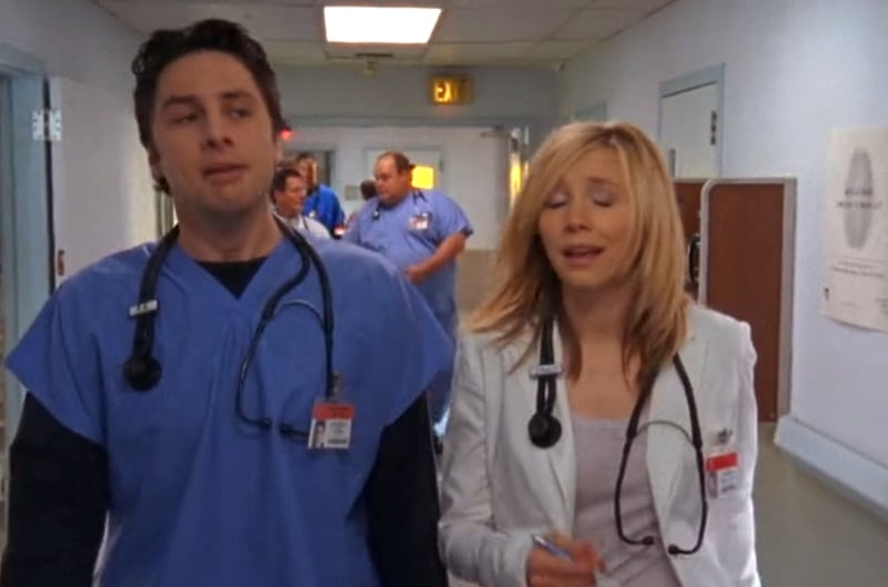 Scrubs season 4, JD and Elliot. (NBC)