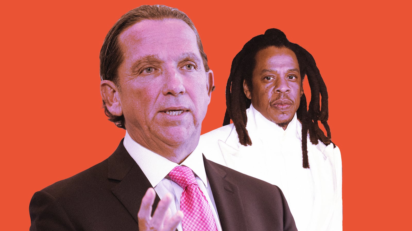 A photo illustration of Tony Buzbee and Jay-Z.