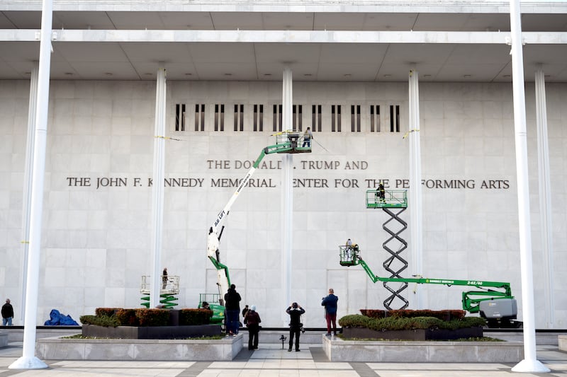 The John F. Kennedy Memorial Center for the Performing Arts  has added President Donald J. Trump's name to the building