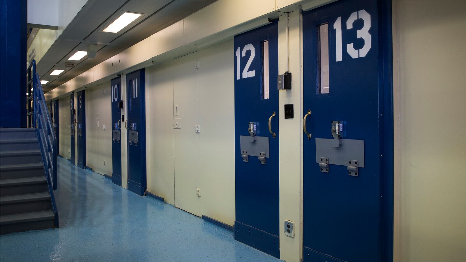 Jail cells are seen in the Enhanced Supervision Housing Unit at the Rikers Island Correctional facility in New York