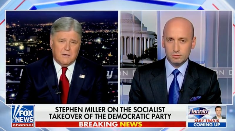 Stephen Miller on Sean Hannity's show.