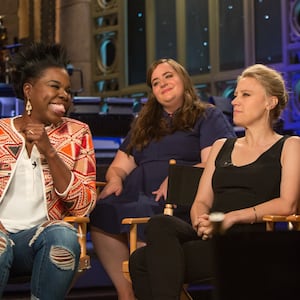 MEGYN KELLY TODAY -- Pictured: Megyn Kelly, Leslie Jones, Aidy Bryant, Kate McKinnon, Cecily Strong and Melissa Villasenor on Friday, September 29, 2017 -- (Photo by: Nathan Congleton/NBCU Photo Bank/NBCUniversal via Getty Images via Getty Images)
