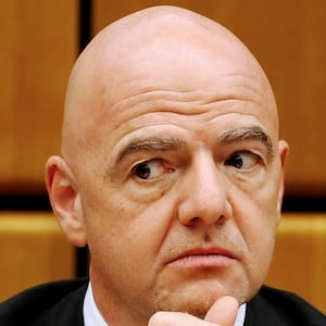 FIFA President Gianni Infantino waits for the start of a signing ceremony at the United Nations Office on Drugs and Crime (UNODC) headquarters in Vienna, Austria September 14, 2020.  REUTERS/Leonhard Foeger