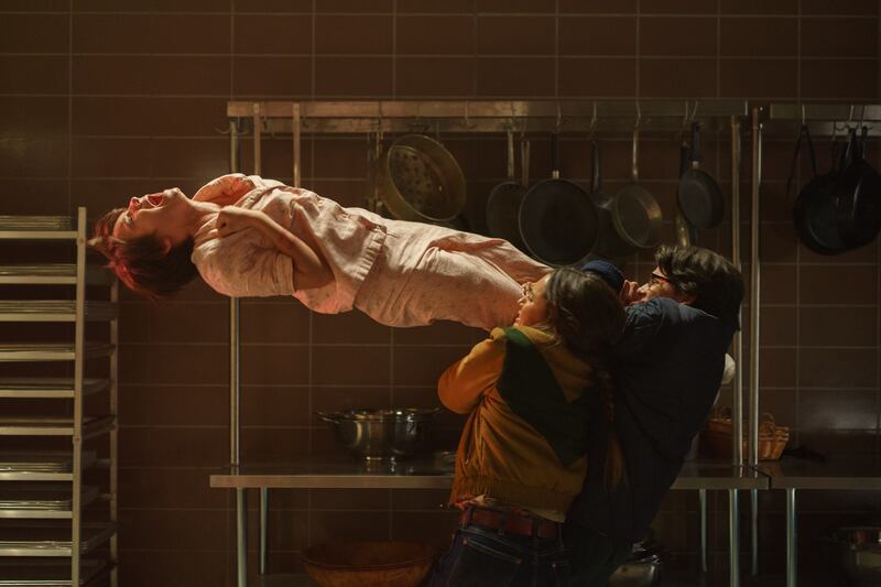 Gwen (Madeleine McGraw), Mustang (Arianna Rivas) and Ernesto (Miguel Mora)