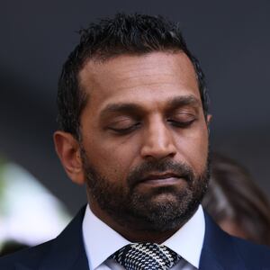 NEW YORK, NEW YORK - SEPTEMBER 11: FBI Director Kash Patel listens as names of the victims of the 9/11 terror attack are read during the annual 9/11 Commemoration Ceremony at the National 9/11 Memorial and Museum on September 11, 2025 in New York City. Local and national government officials joined family, friends, and first responders as they gathered at Ground Zero honoring the lives of their loved ones on the 24th anniversary of the terror attacks of September 11, 2001, at the World Trade Center. (Photo by Michael M. Santiago/Getty Images)