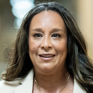 Rep. Monica De La Cruz, R-Texas, arrives for the House Republican Conference caucus meeting in the U.S. Capitol on Tuesday, June 4, 2024.