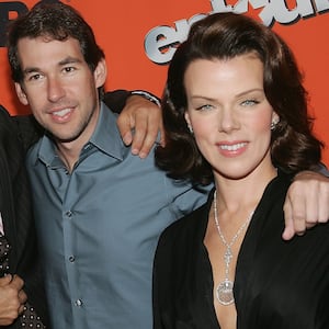 Jerry Ferrara, Jeremy Piven, writer Doug Ellin, and actress Debi Mazar attend a premiere screening of the second season of HBO’s “Entourage” at Lincoln Center Damrosch Park on June 2, 2005, in New York City.