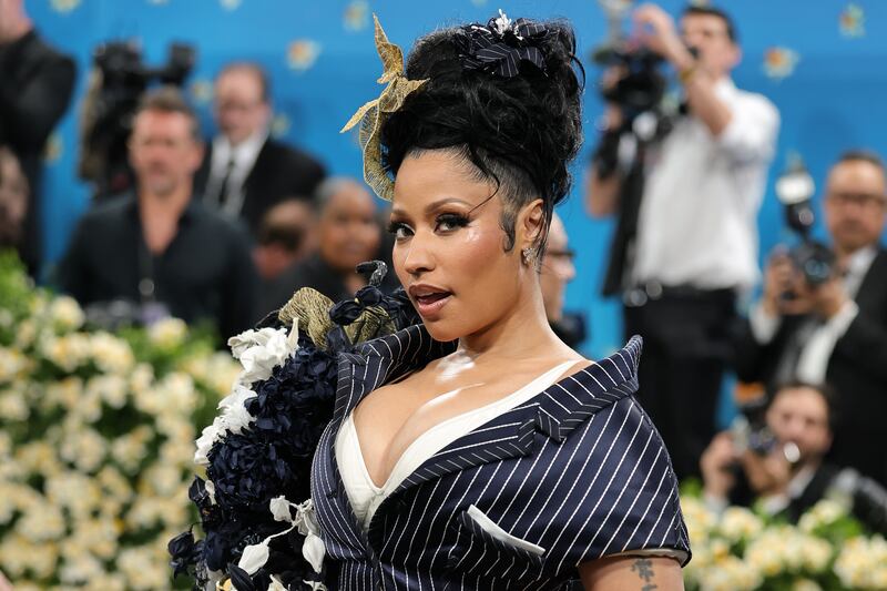 Nicki Minaj attends the 2025 Met Gala Celebrating "Superfine: Tailoring Black Style" at Metropolitan Museum of Art on May 05, 2025 in New York City.