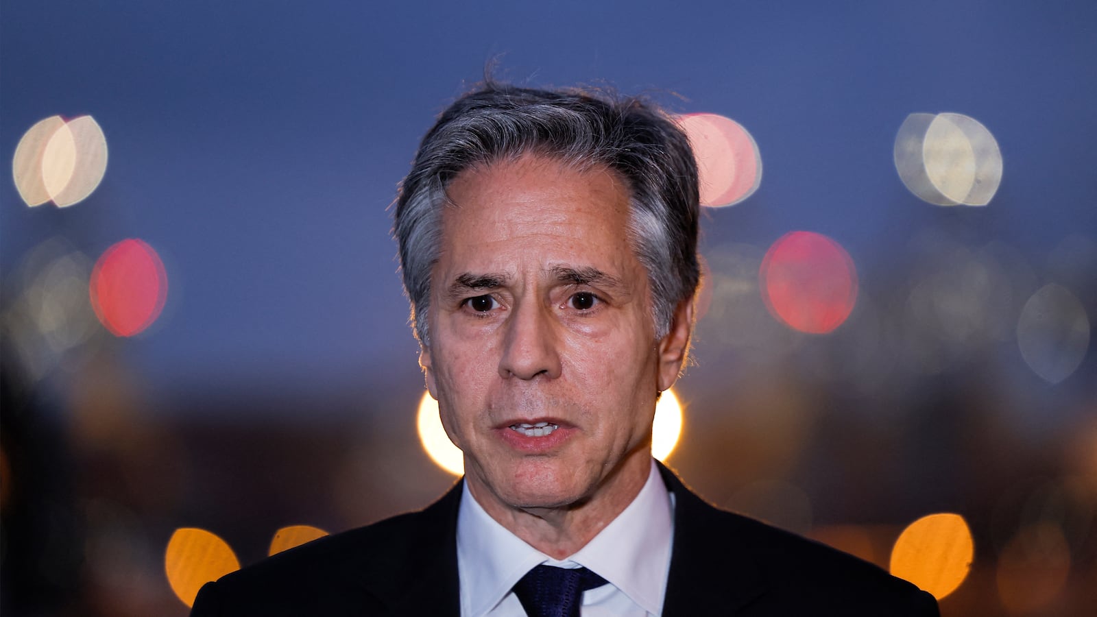 US Secretary of State Antony Blinken speaks to the press at the port of Ashdod in southern Israel on May 1, 2024.