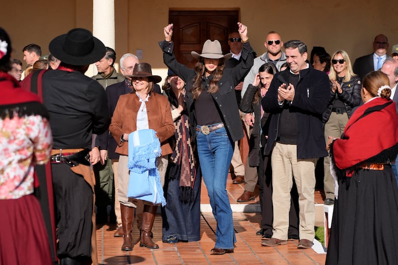 US Homeland Security Secretary Kristi Noem is on a diplomatic tour of several South American countries, with stops planned in Argentina, Chile, and Ecuador. (Photo by Alex Brandon / POOL / AFP) (Photo by ALEX BRANDON/POOL/AFP via Getty Images)