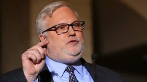 GENEVA, SWITZERLAND - OCTOBER 29: U.S. Deputy Assistant Secretary of State for Levant Affairs and Special Envoy for Syria Joel D. Rayburn speaks to the media a day prior to the Syrian Constitutional Committee meeting in Geneva, at the European headquarters of the United Nations in Geneva, Switzerland on October 29, 2019. (Photo by Dursun Aydemir/Anadolu Agency via Getty Images)