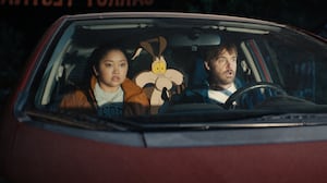 Will Forte and Lana Condor in Coyote vs. Acme