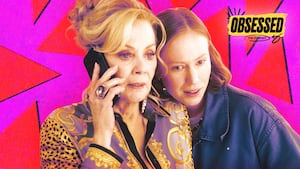 A photo illo illustration of Jean Smart and Hannah Einbinder in Hacks for the Obsessed podcast.
