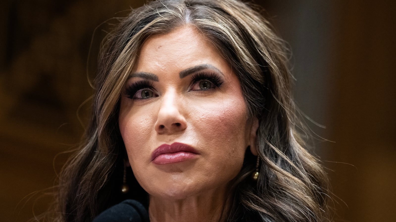 Kristi Noem during her confirmation hearing in January 2025.