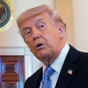 U.S. President Donald Trump speaks as he meets small business owners at the White House in Washington, D.C., U.S., May 4, 2026.