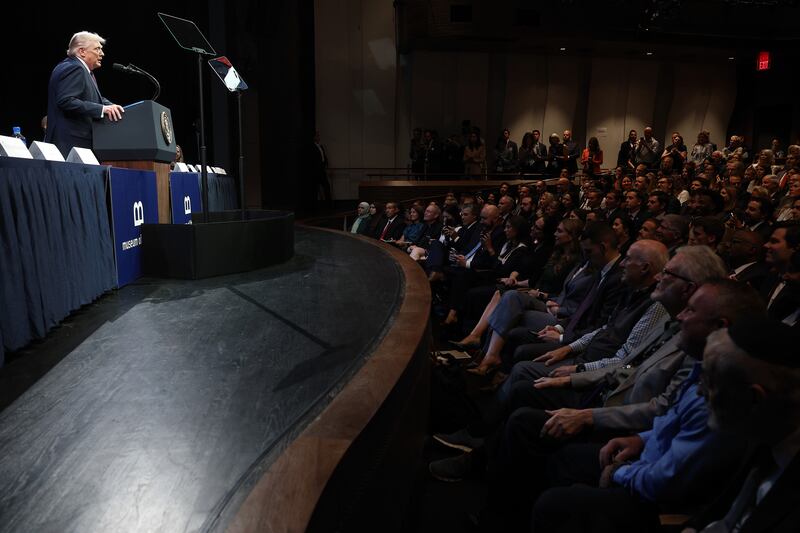 U.S. President Donald Trump speaks to the White House Religious Liberties Commission at the Museum of the Bible in D.C.