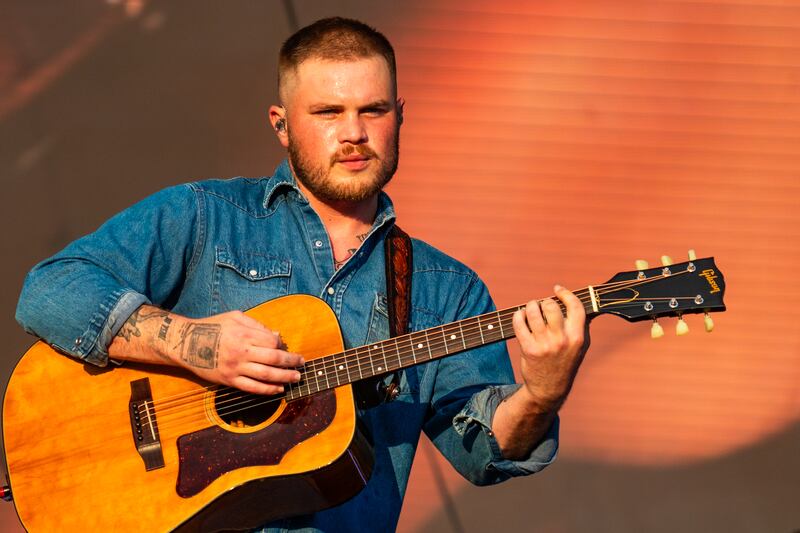LONDON, ENGLAND - JUNE 29: Zach Bryan performs onstage during BST Hyde Park at Hyde Park on June 29, 2025 in London, England. (Photo by Lorne Thomson/Redferns)