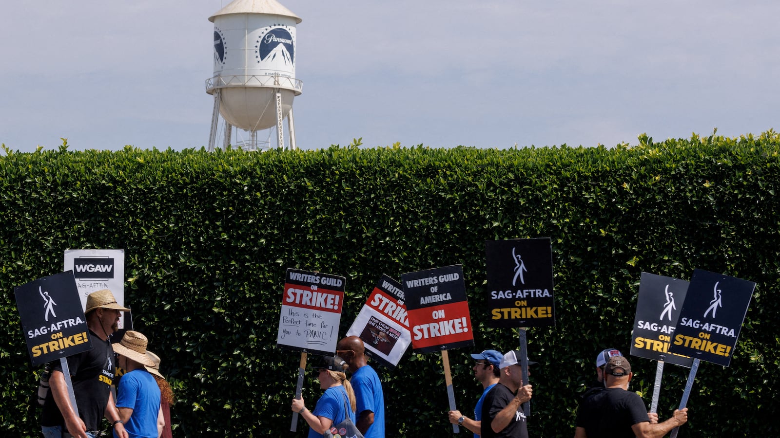 A photo of people protesting