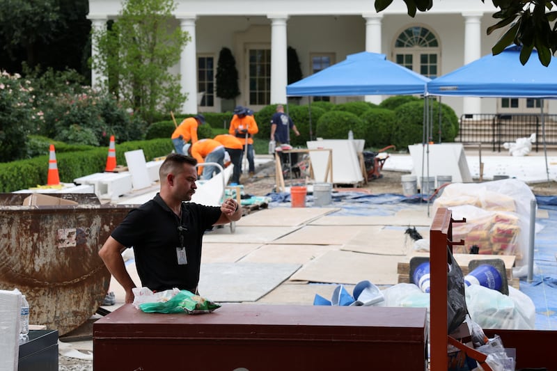 White house rose garden paved