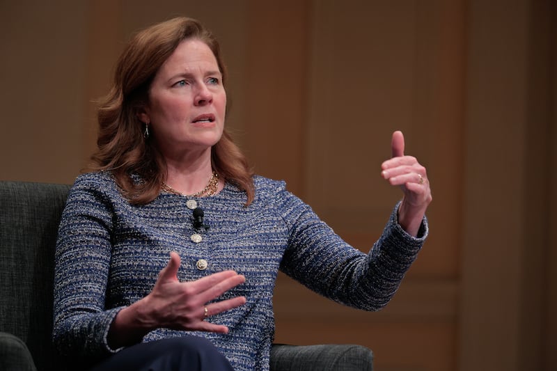 Supreme Court Associate Justice Amy Coney Barrett, pictured March 12, raised concerns over the application of Trump's birthright citizenship executive order, warning it would be "messy."