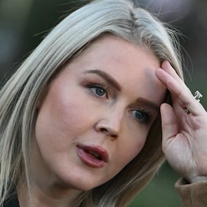 White House Press Secretary Karoline Leavitt speaks to journalists.