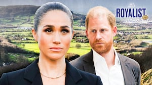 A photo illustration of Meghan Markle, Prince Harry and Cotswolds for The Royalist.
