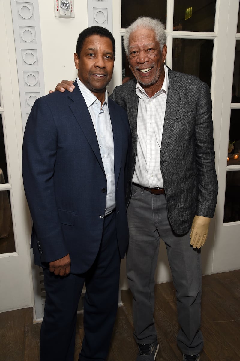 Actors Morgan Freeman and Denzel Washington