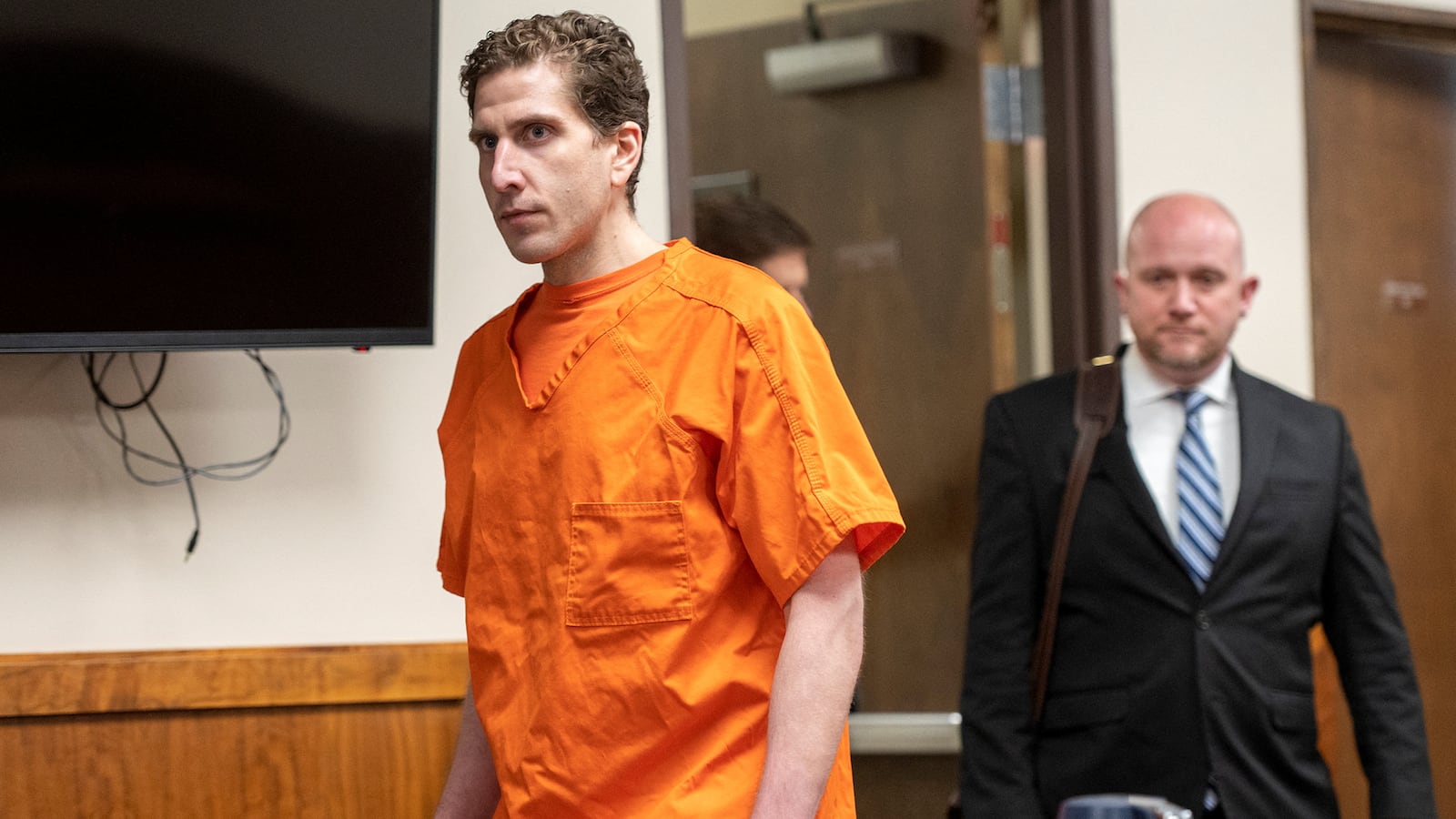 Bryan Kohberger walking into a courtroom