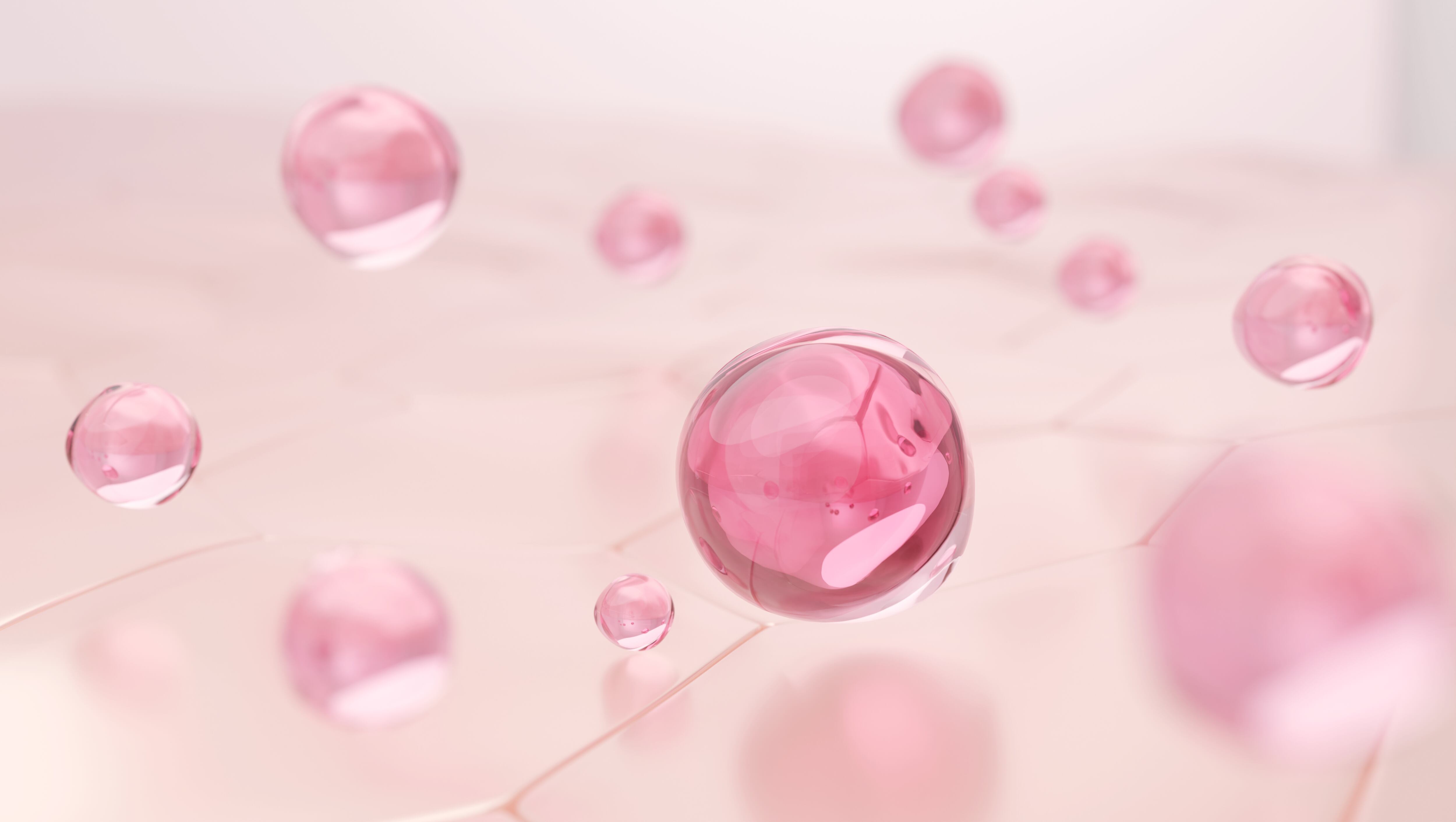 Illustrated visualization of exosomes in skincare