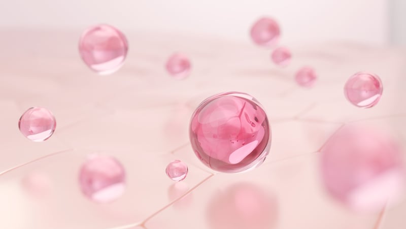 Illustrated visualization of exosomes in skincare