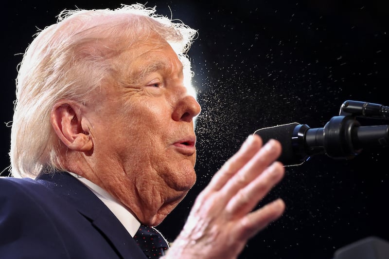 U.S. President Donald Trump delivers remarks to members of the Republican Party, at Trump National Doral Miami in Miami, Florida, U.S., March 9, 2026.