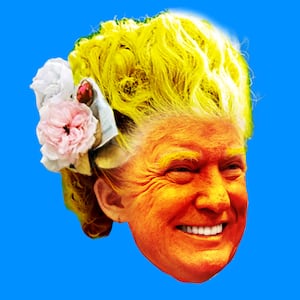 Illo illustration of Donald Trump as Marie Antoinette