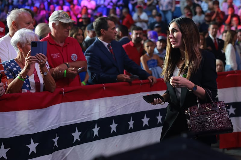 President Donald Trump’s rally was not full, but his No. 1 sycophant, Laura Loomer, 33, attended after hitching a ride from Washington with the president.