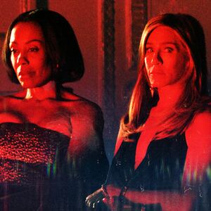 A photo illustration of Karen Pittman and Jennifer Aniston in The Morning Show.