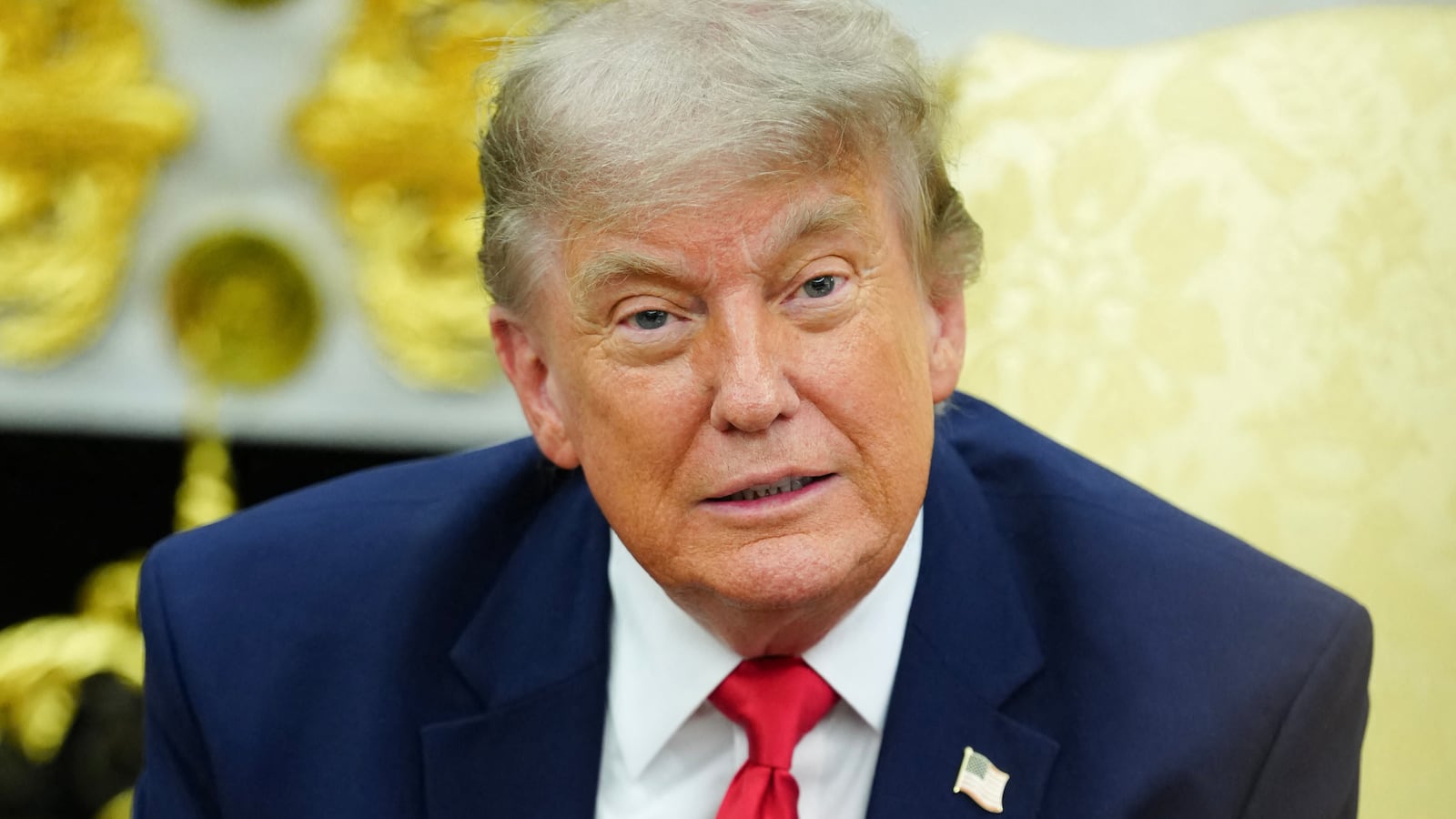 President Donald Trump speaks during a meeting with NATO Secretary General Mark Rutte in the Oval Office of the White House in Washington, DC, on June 24, 2026.