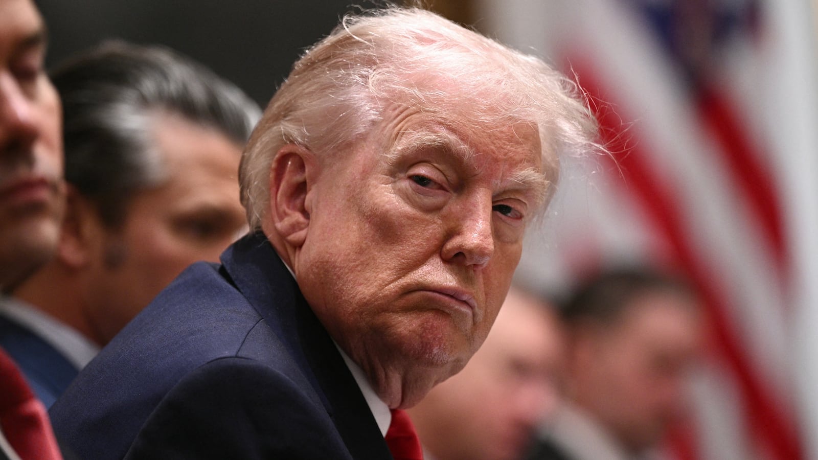 President Donald Trump insisted on Thursday that he was not sleeping in his previous Cabinet meetings when he had his eyes closed, but said he shut his eyes because the meetings were "pretty boring."