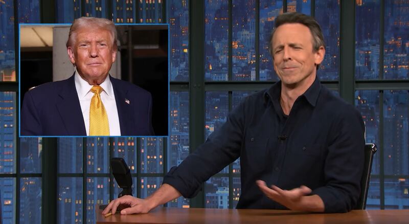 Late Night with Seth Meyers, Meyers mocking Trump.