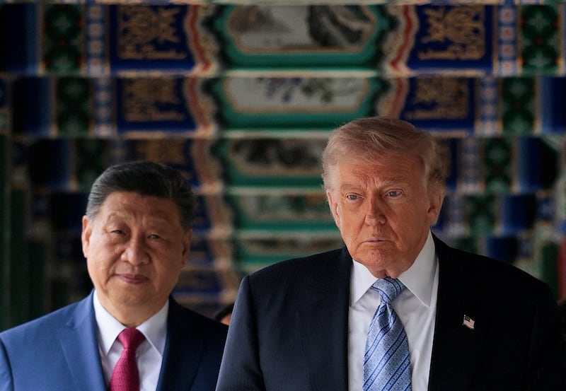 U.S. President Donald Trump participates in a friendship walk