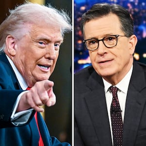 President Trump and Stephen Colbert.