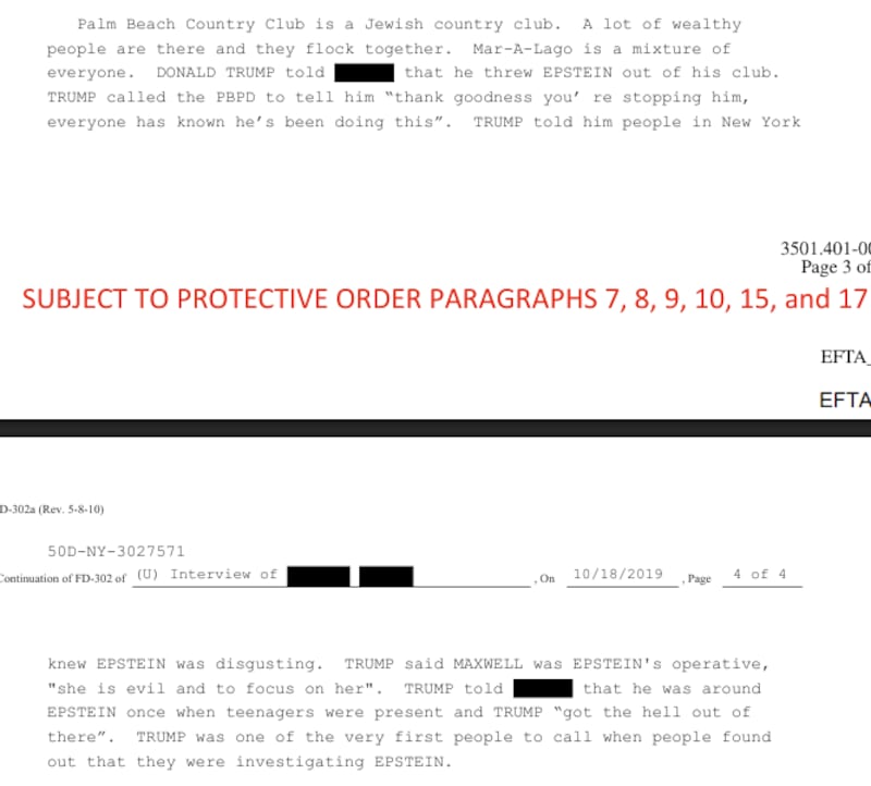 Trump PBPD Epstein files