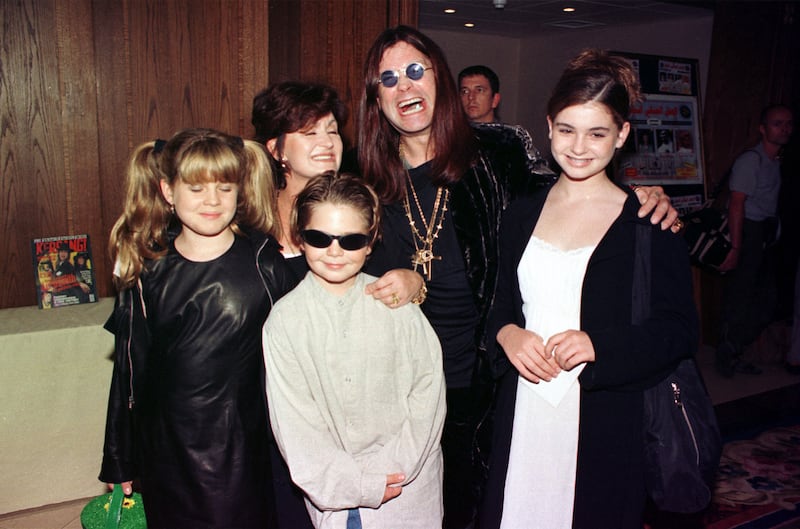 Ozzy Osbourne, wife Sharon and children Kelly, Jack and Aimee at the Kerrang Awards 1997 in London.