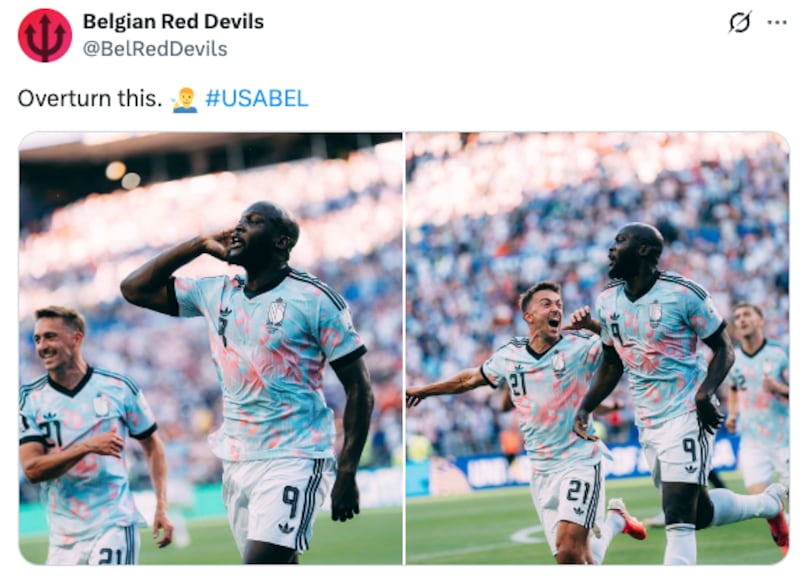 The Belgian social media team gets in on the trolling.