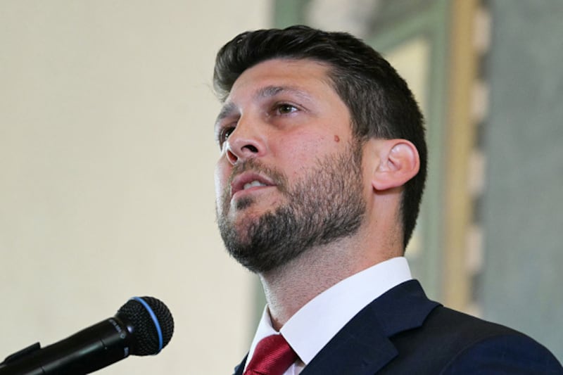 Florida Attorney General James Uthmeier speaks during a news conference.