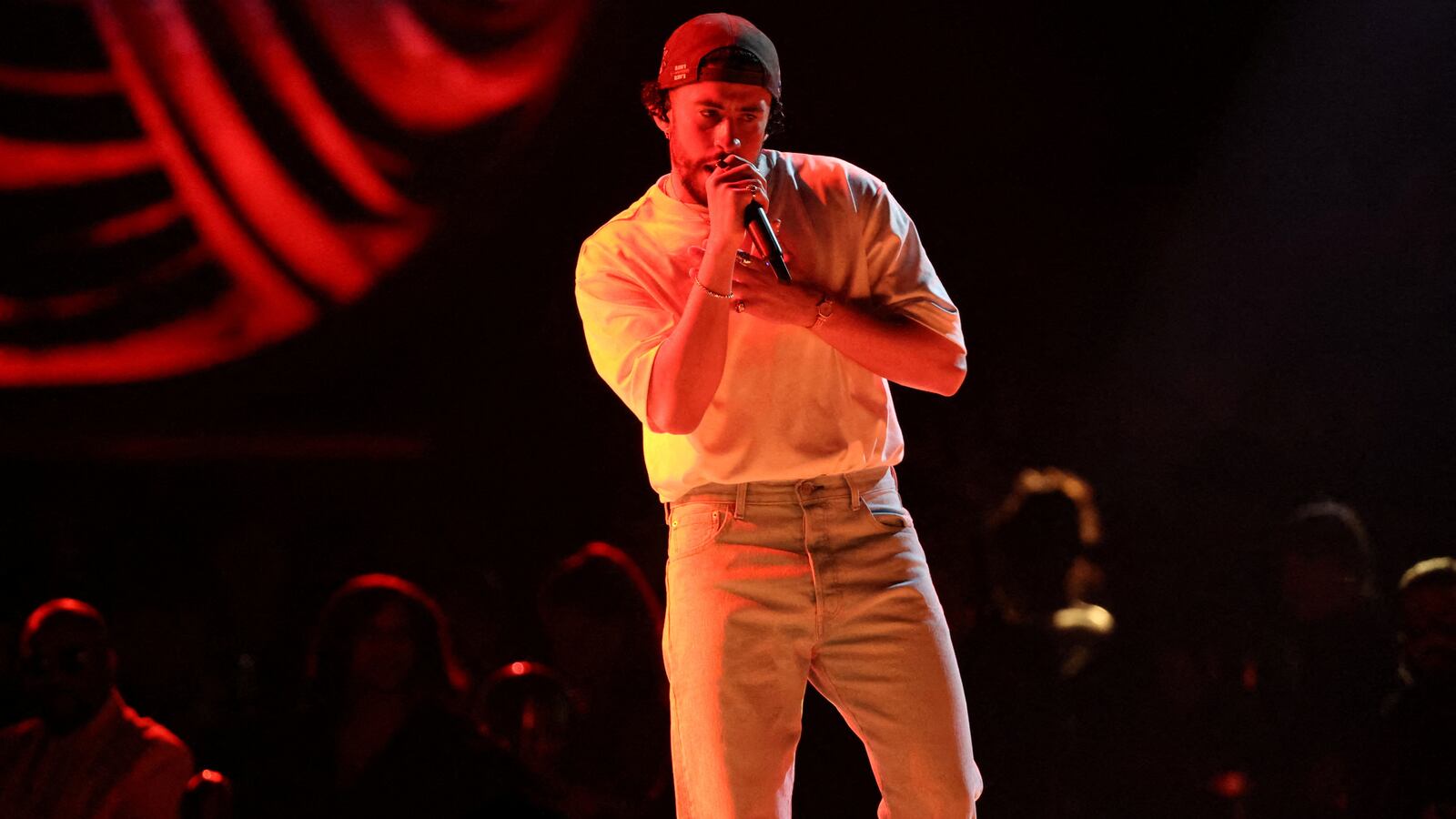 Bad Bunny performs during the 65th Annual Grammy Awards in Los Angeles, California, Feb. 5, 2023.