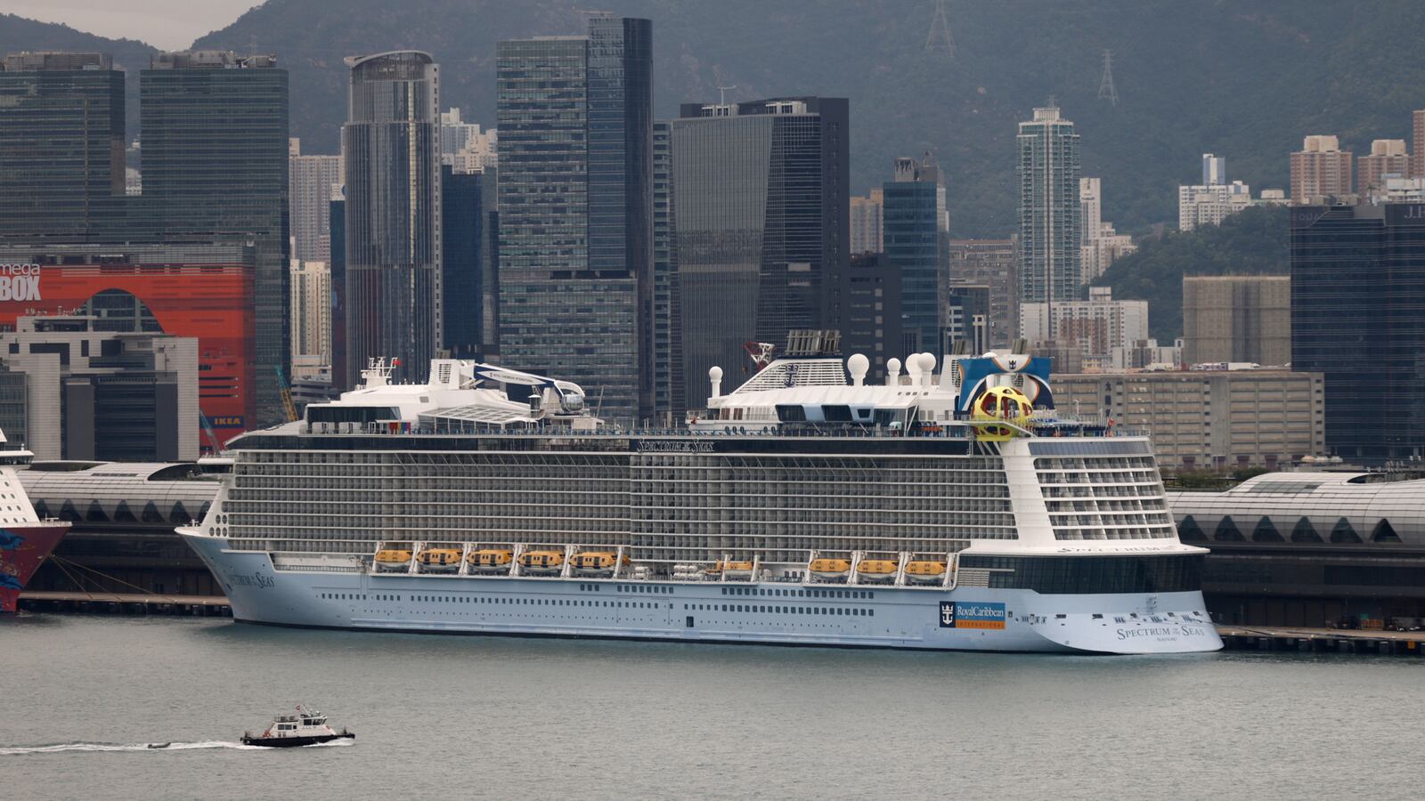 The Royal Caribbean cruise ship Spectrum of the Seas is seen docked at the Kai Tak Cruise Terminal in Hong Kong, China, October 22, 2021.