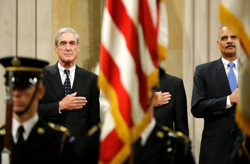 Mueller during his farewell ceremony