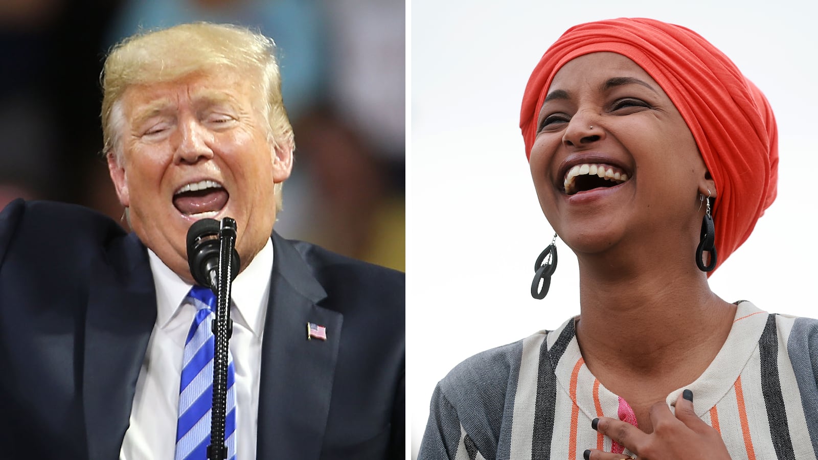 Donald Trump and Ilhan Omar
