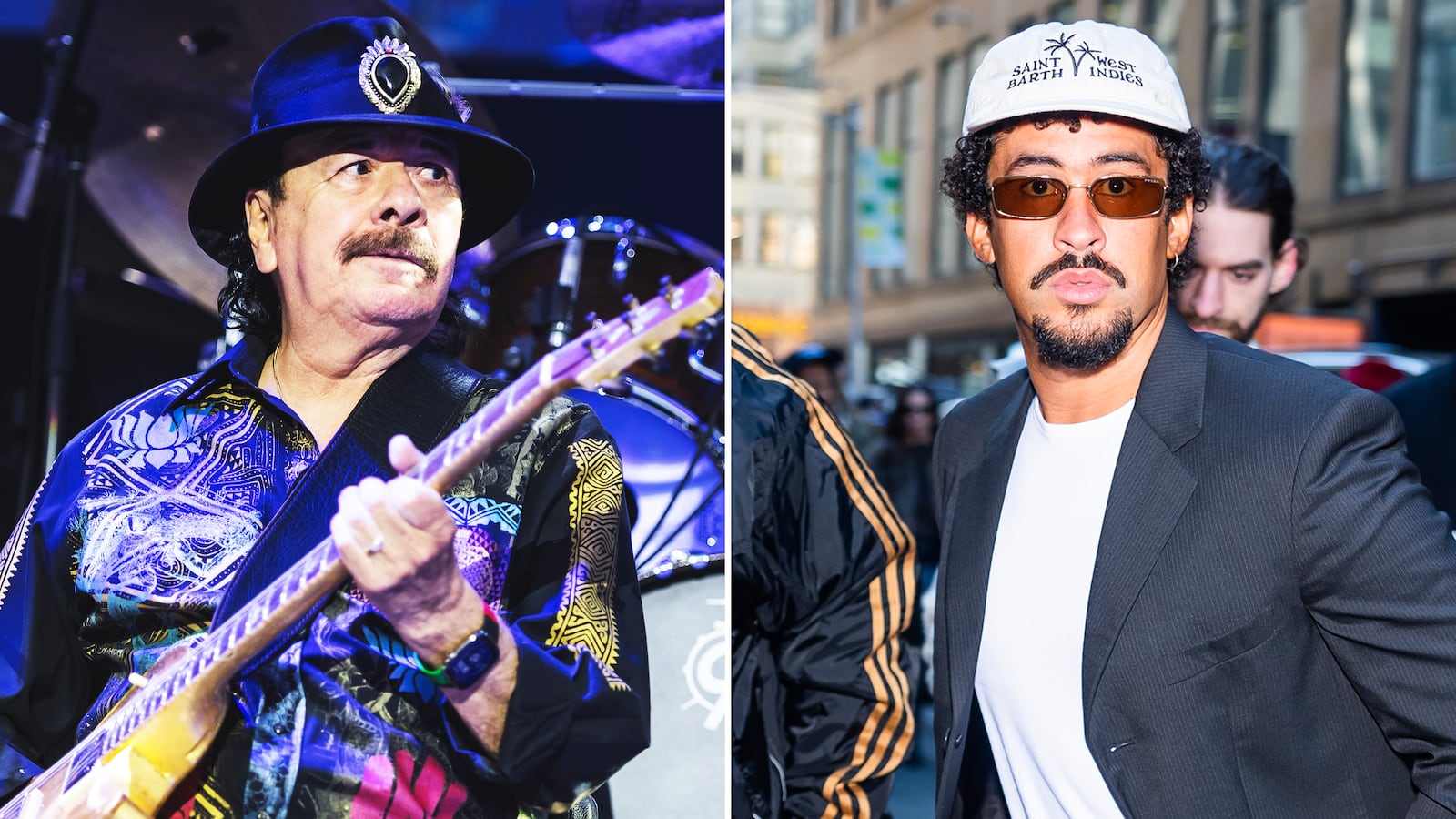 Carlos Santana and Bad Bunny.