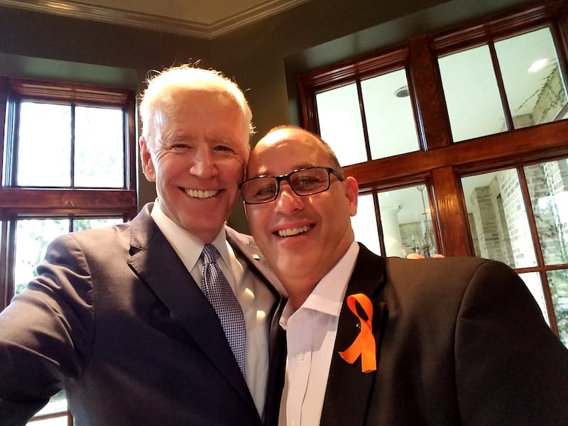 Fred Guttenberg with former President Joe Biden.